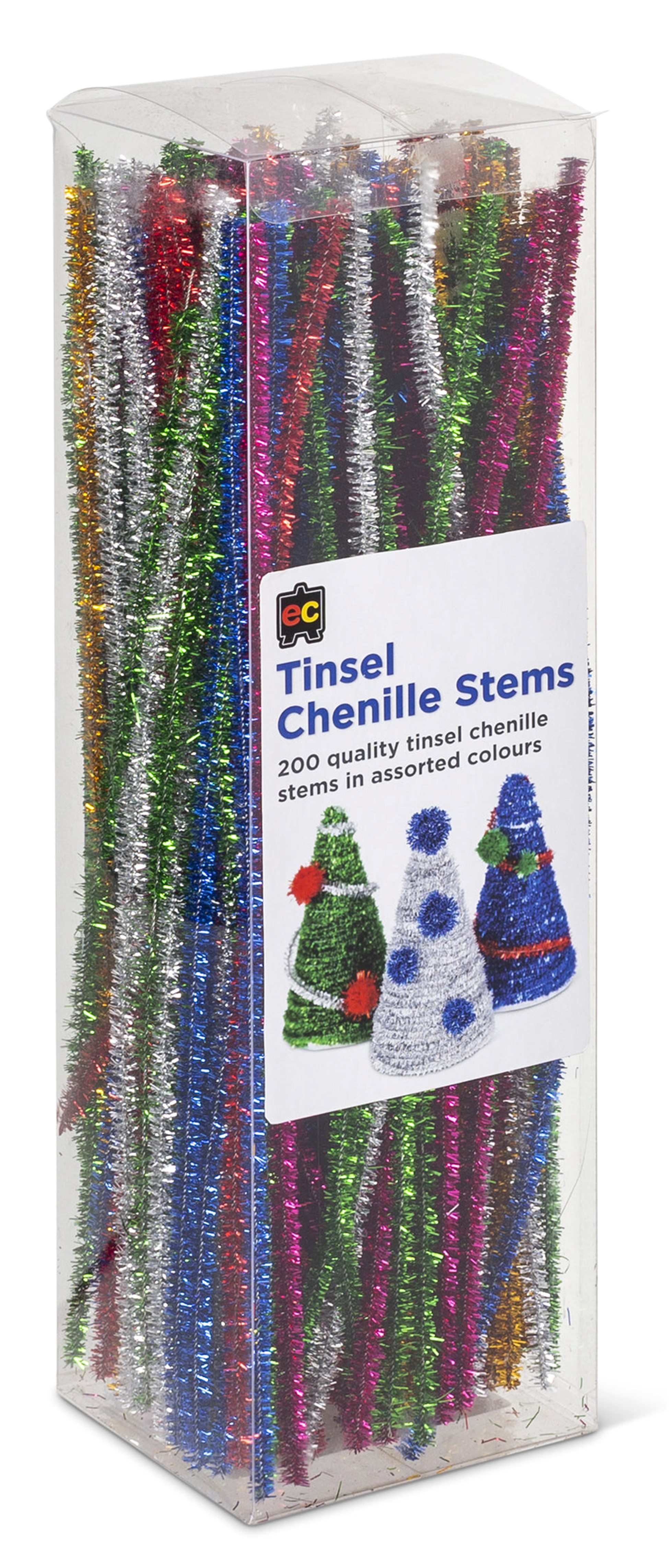 Chenille Stems 6mm Tinsel Asst. Pk200 EC